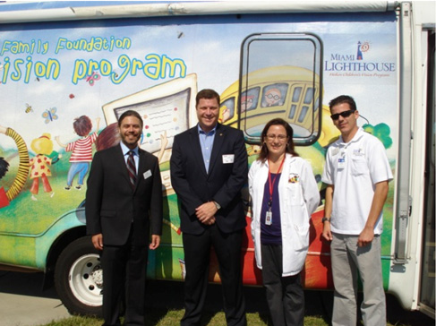 Dr. Bryan Wolynski, Representative Jeff Brandes, Nurse Loraine Leger, RN and Rey Travieso at Shore Acres Elementary in Pinellas County