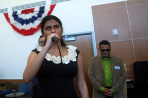 Natalia Sulca sings the National Anthem