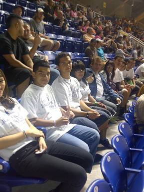 Miami Lighthouse students enjoy the Marlins win.