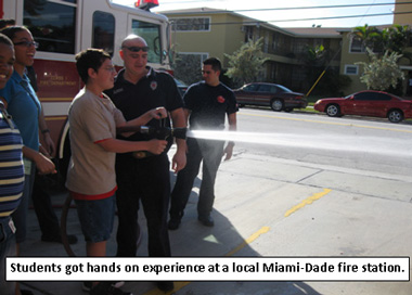Students got hands on experience at a local Miami-Dade fire station