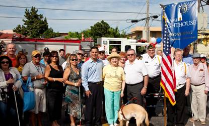 Florida State Representative Luis Garcia, City of Miami Commissioner Francis Suarez, Virginia A. Jacko and walkers celebrate White Cane Day