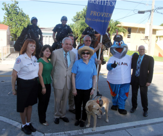 City of Miami Senior Fire Inspector Kathy Daegling, CBS 4 Reporter Lauren Pastrana, City of Miami Mayor Tomas P. Regalado, CEO Virginia Jacko, Billy the Marlin, Florida State Representative David Richardson, City of Miami Police Department