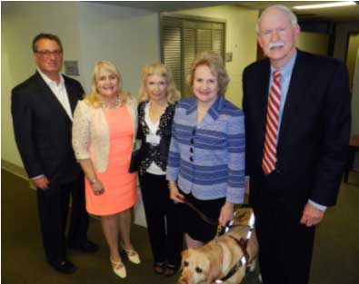 Louis Nostro, Esq., Deborah Montilla and Angela Whitman, Miami Lighthouse Board Directors; Virginia Jacko, Miami Lighthouse President & CEO; Harry W. Flynn, Jr., M.D., Professor of Ophthalmology, BPEI