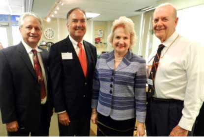 Scott Gartner, O.D., Miami Lighthouse Low Vision Consulting Optometrist; Eduardo C. Alfonso, M.D., Chair, BPEI; Virginia Jacko, Miami Lighthouse President & CEO; Dr. Stephen A. Morris, O.D., Miami Lighthouse Board Director