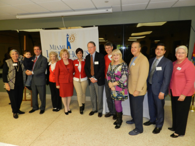 Miami Lighthouse Board Directors (from left to right): Gloria Martin, Scott Richey and son, Angela Whitman, CEO Virginia Jacko, Carmen Perez-Blanco, Hopnorary Director David McCrea, Steven Solomon, Deborah Montilla, Stephen Morris, Legal Counsel Rene Gonzalez-Llorens and Anne Helliwell.