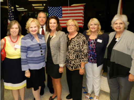 Harriet Carter Community Liason to Congresswoman Ileana Ros-Lehtinen, President and CEO Virginia Jacko, Board Chair-elect Ray Casas, Phillis Oeters Corporate Vice President of Government and Community Relations for Baptist Health South Florida, Olga Connor Director of Office of Communications & Legislative Affairs at the Florida Department of Health, Board Director Deborah Montilla, Lilian Rivera Administrator of the Florida Department of Health in Miami-Dade County.