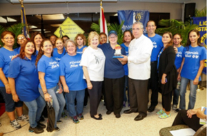 CEO Virginia Jacko, Penny Shaffer and Board Chair Ramon Casas with Florida Blue White Cane Day participants.