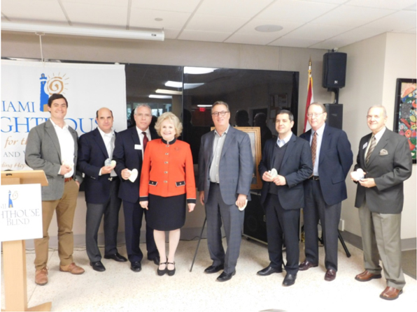 Miami Lighthouse Board Directors (left to right): Pablo Gonzalez, Jos A. Abrante, Chair Ray Casas, CEO Virginia Jacko, Lou Nostro, Esq., Legal Counsel Ren J. Gonzlez-Llorens, Esq., Honorary Director David B. McCrea, and Stephen Morris, O.D.