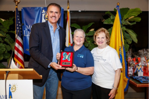 Emcee Ron Magill, Penny Shaffer, Market President South Florida, Florida Blue and CEO Virginia Jacko