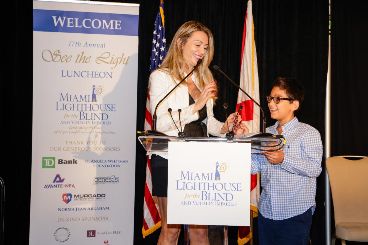 Caterina and Lorenzo Sastri, Miami Lighthouse Board Director and Former Miami Lighthouse Academy Student