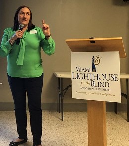 Raquel Van Der Biest, Miami Lighthouse License Occupational and Certified Low Vision Therapist
                            gave a presentation entitled "Overview of Independent Living Skills" at our continuing education seminar for
                            Occupational Therapists, Physical Therapists and Nurses