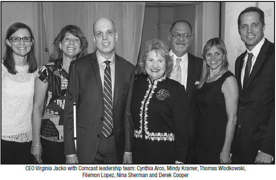 CEO Virginia Jacko with Comcast leadership team: Cynthia Arco, Mindy Kramer, Thomas Wlodkowski, Filemon Lopez, Nina Sherman and Derek Cooper