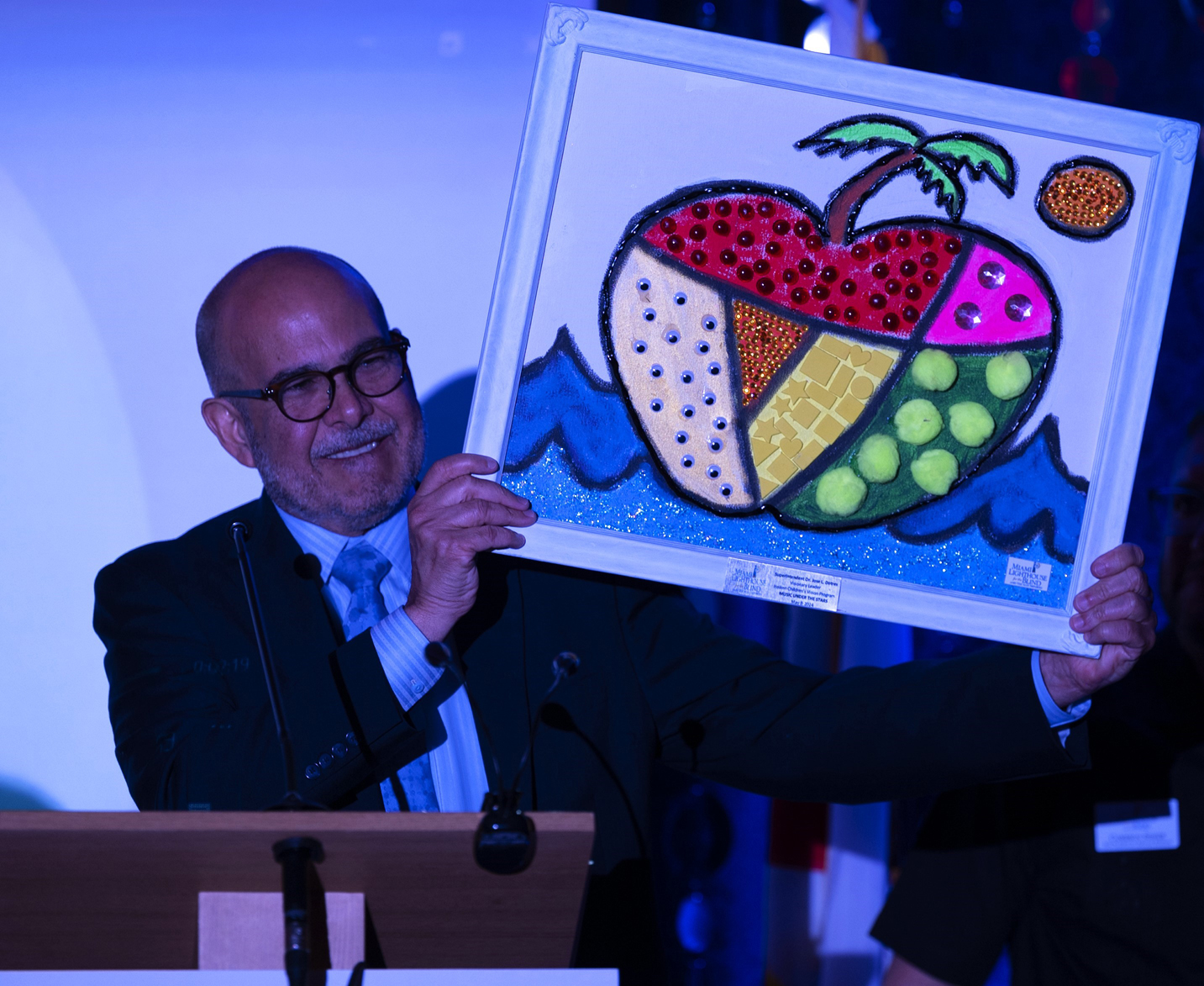 Tactile apple presented to Superintendent Dr. Jose Dotres made by Miami Lighthouse Academy